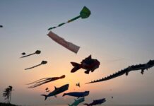 Papalotes gigantes llenan de color el cielo de Coatzacoalcos en el Festival del Mar